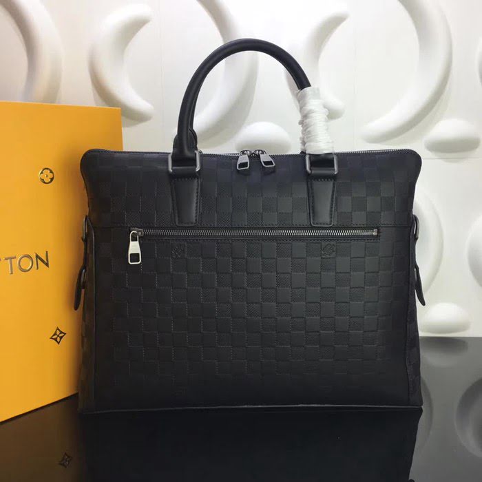 路易威登LV頂級原單 N41151 手提肩背公事包 Damier Infini牛皮 槍色五金 YDH1456